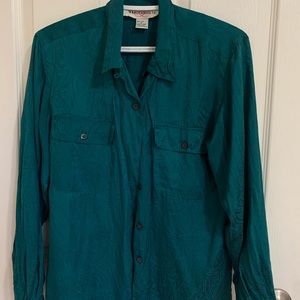 Vintage teal silk shirt